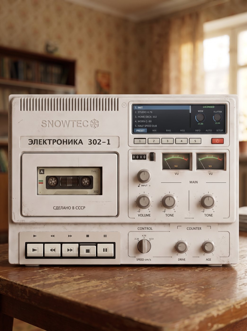 SnowTec E-302 на столе у окна